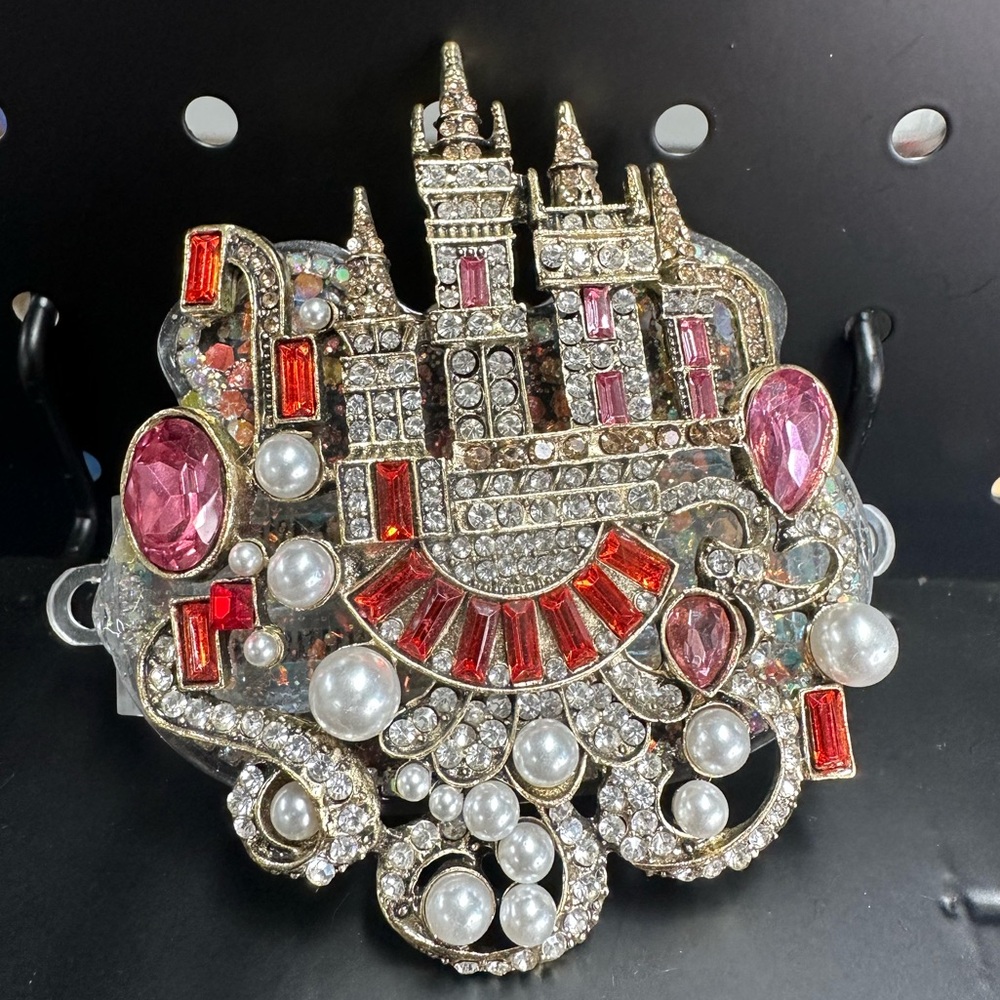 ✨ Crystal Castle Phone Clip | Pearl Rhinestone | Handmade | Exact Item Shown